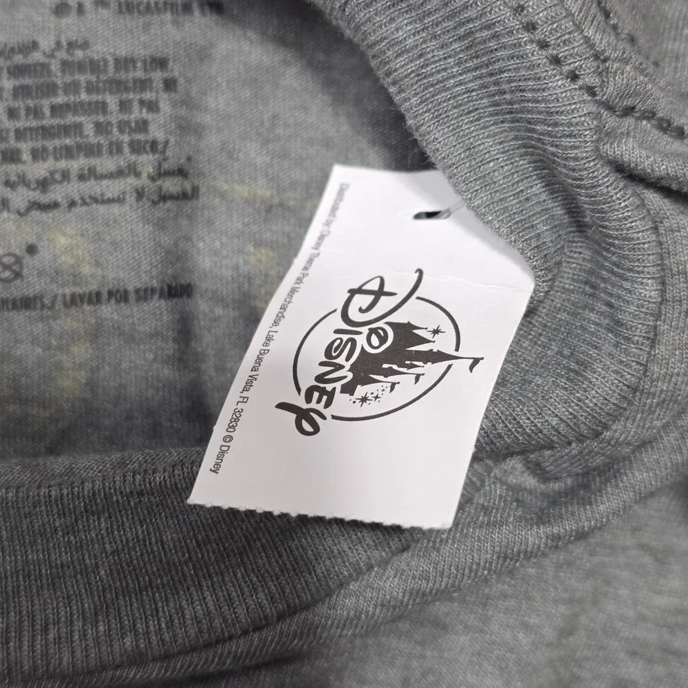 NEW Star Wars Disney+‎ Marathon Checklist Graphic T-Shirt Men's Medium Gray